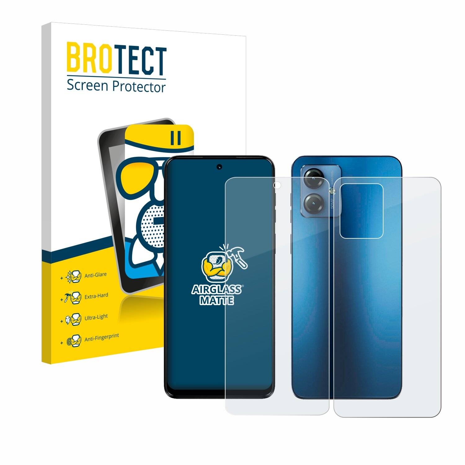 BROTECT AirGlass Matt Glas Panzer Folie für Motorola Moto G14