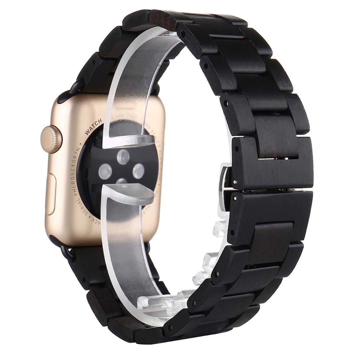 Für Universal 22mm Style Holz Schwarz Ersatz Armband Smart Uhr Band