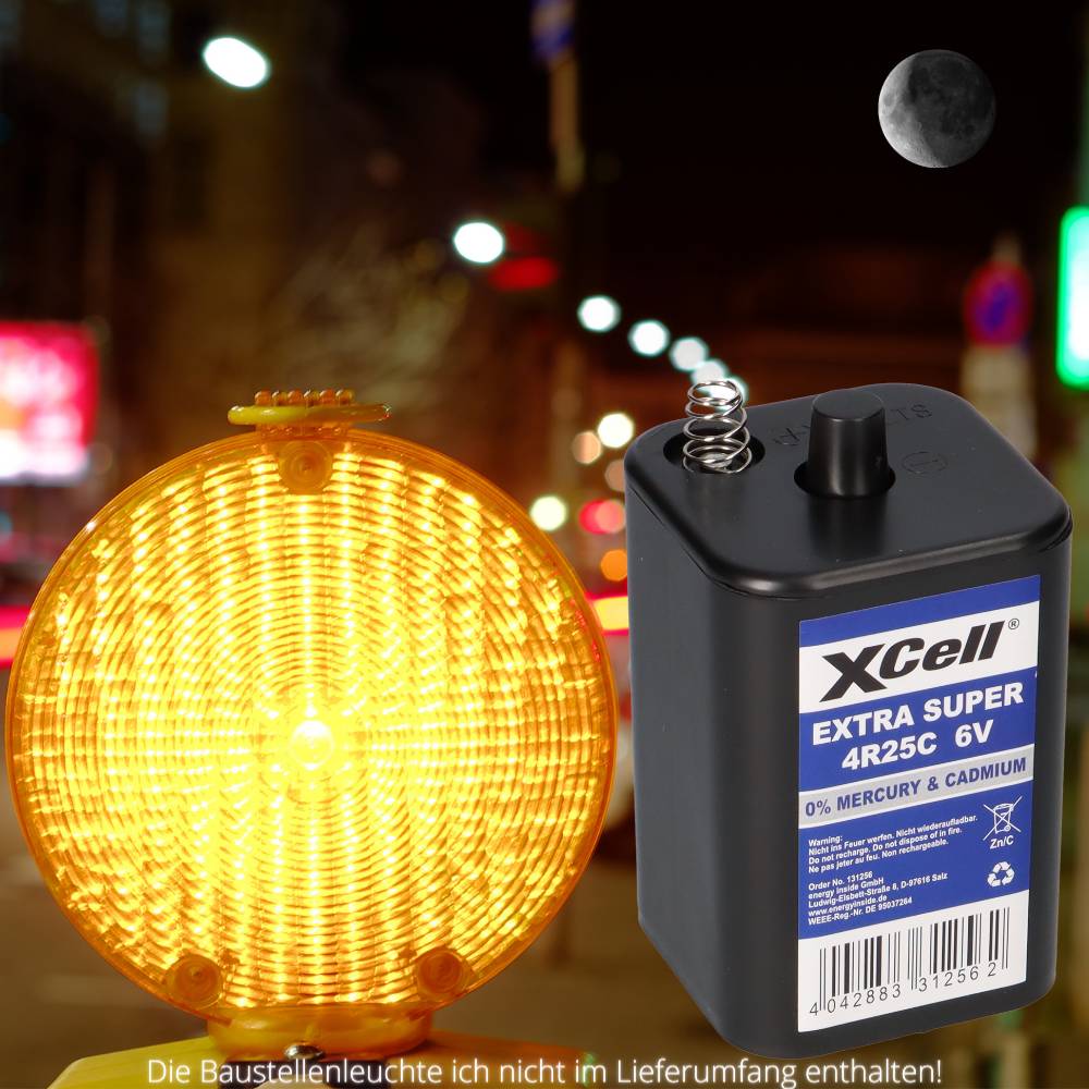48x XCell 4R25C Blockbatterie 6V 9,5Ah – passend für Baustellenleuchten, Warnlampen & Weidezaun