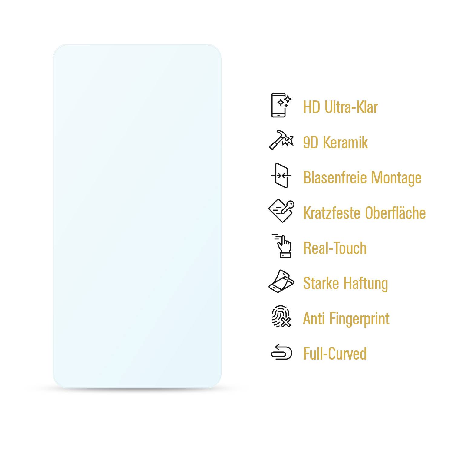 2x 9D Keramik-Glass für Apple iPhone 15 Pro FULL COVER 3D KLAR Panzerfolie Displayschutz Schutzfolie Ceramic Screen-Protector