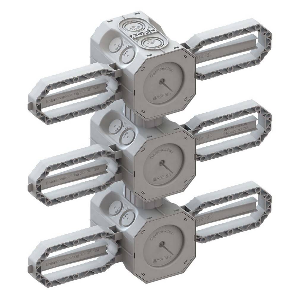 Kaiser Beton Einbaudose 3x1 NUP 9941.35