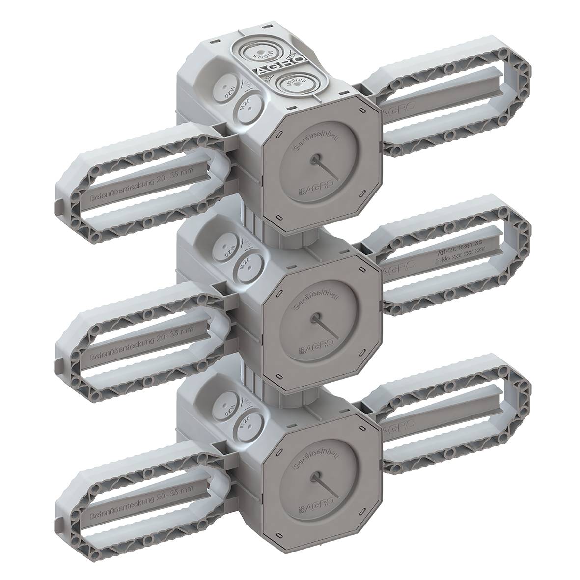 Kaiser Beton Einbaudose 3x1 NUP 9941.35