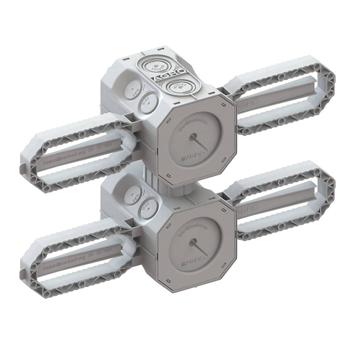 Kaiser Beton Einbaudose 2x1 NUP 9941.25