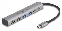 DeLOCK 64232, Kabelgebunden, USB 3.2 Gen 1 (3.1 Gen 1) Type-A + Type-C, Grau, Aluminium, 25 mm, 125 mm