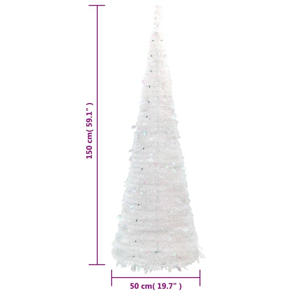 vidaXL Pop-Up-Weihnachtsbaum Künstlich 100 LEDs Weiß 150 cm