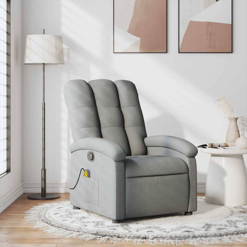 vidaXL Massagesessel Hellgrau Stoff