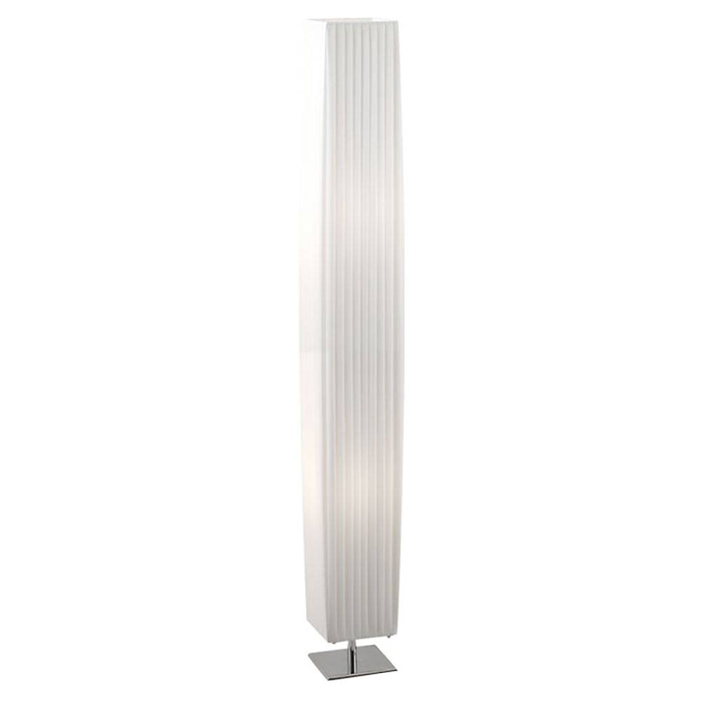 Stehleuchte Textilschirm Standleuchte 2 Flammig Wohnzimmerleuchte stehend weiß, Metall, 2x E27 Fassungen, LxBxH 14x14x119 cm