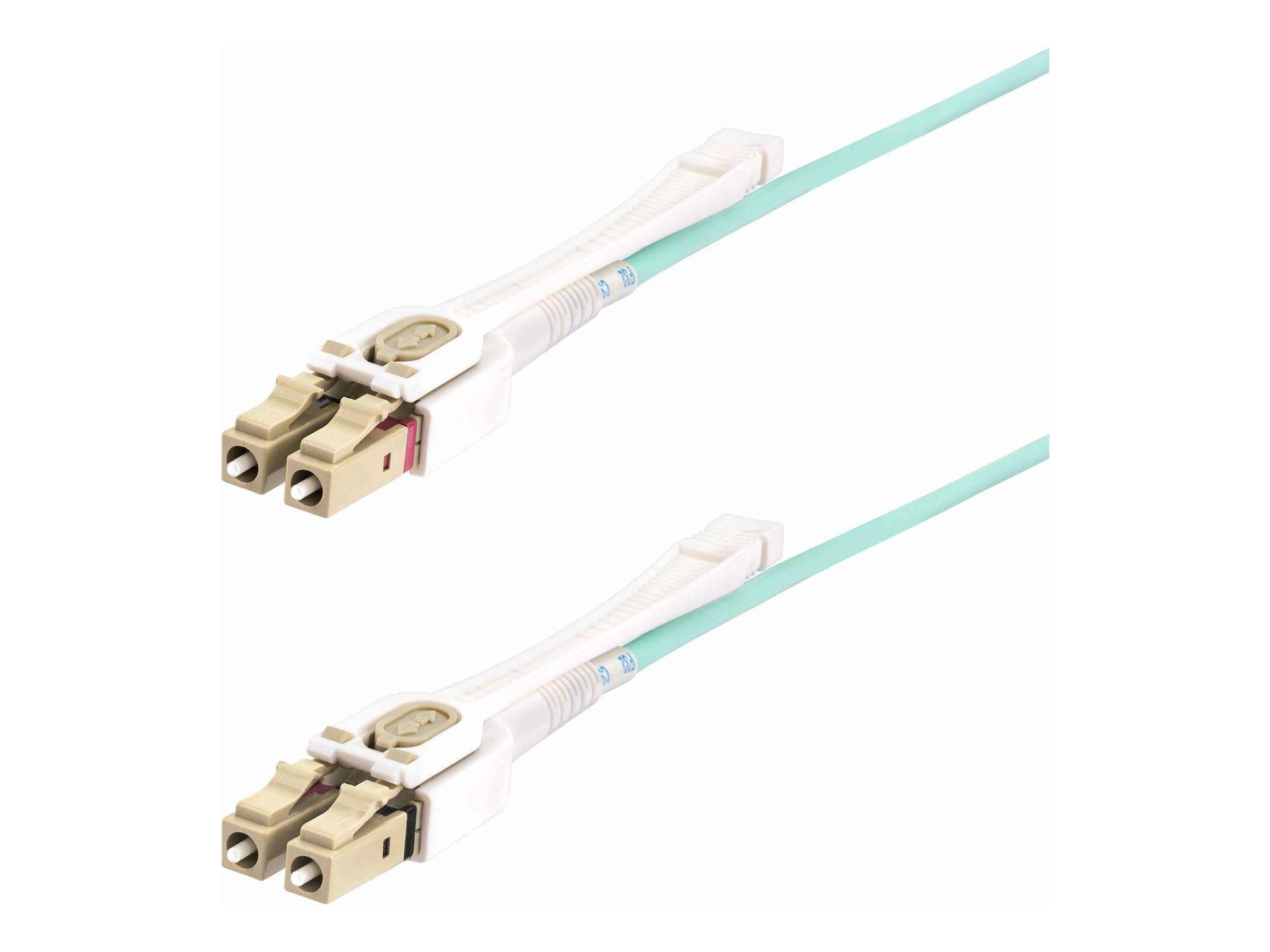 StarTech.com 8m (26ft) LC to LC (UPC) OM4 Multimode Fiber Optic Cable w/Push Pull Tabs, 50/125µm, 100G Networks, Bend In