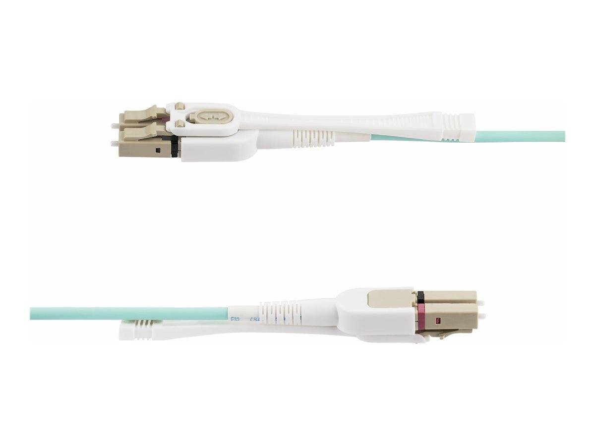 StarTech.com 8m (26ft) LC to LC (UPC) OM4 Multimode Fiber Optic Cable w/Push Pull Tabs, 50/125µm, 100G Networks, Bend In