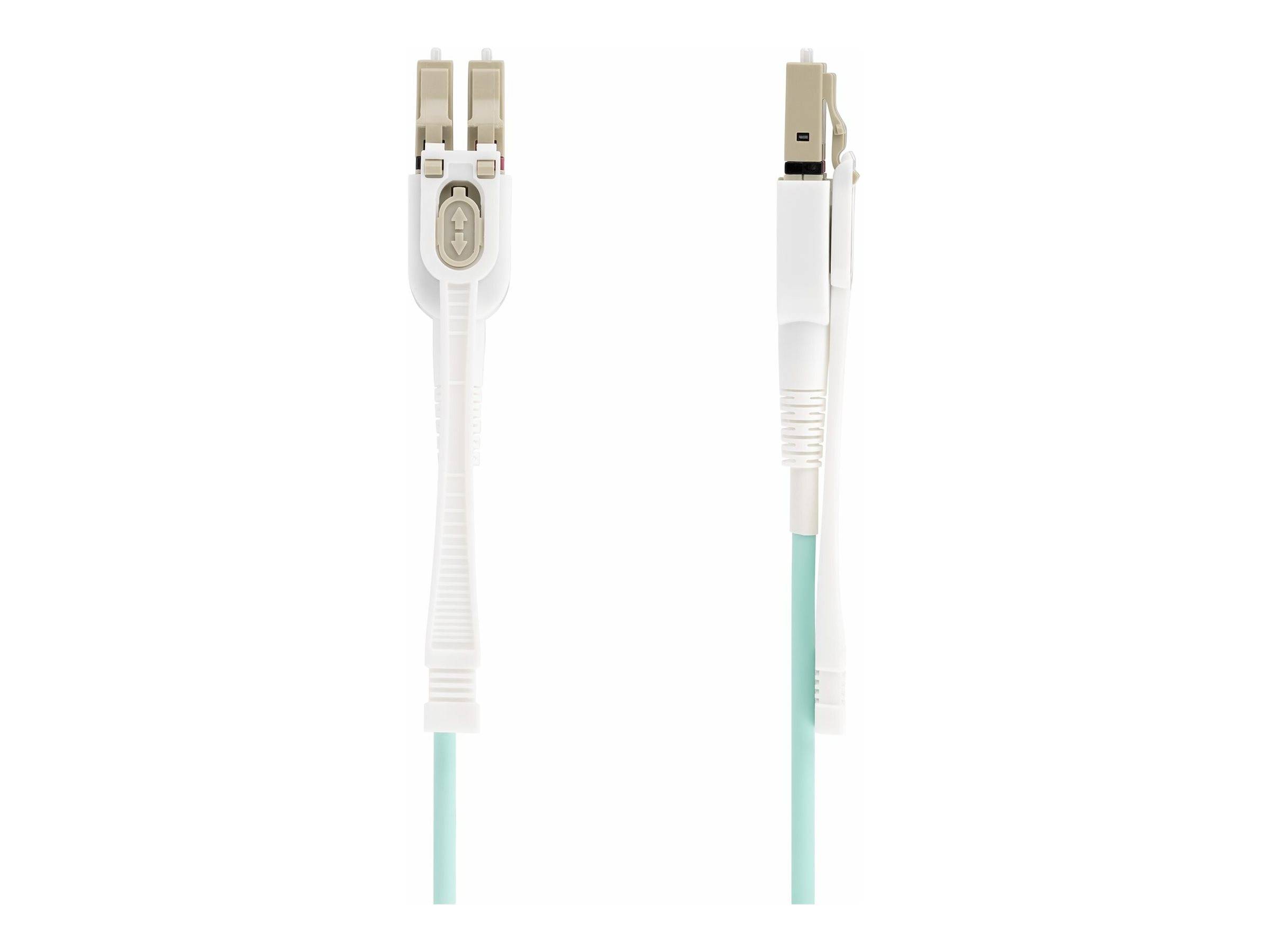StarTech.com 8m (26ft) LC to LC (UPC) OM4 Multimode Fiber Optic Cable w/Push Pull Tabs, 50/125µm, 100G Networks, Bend In