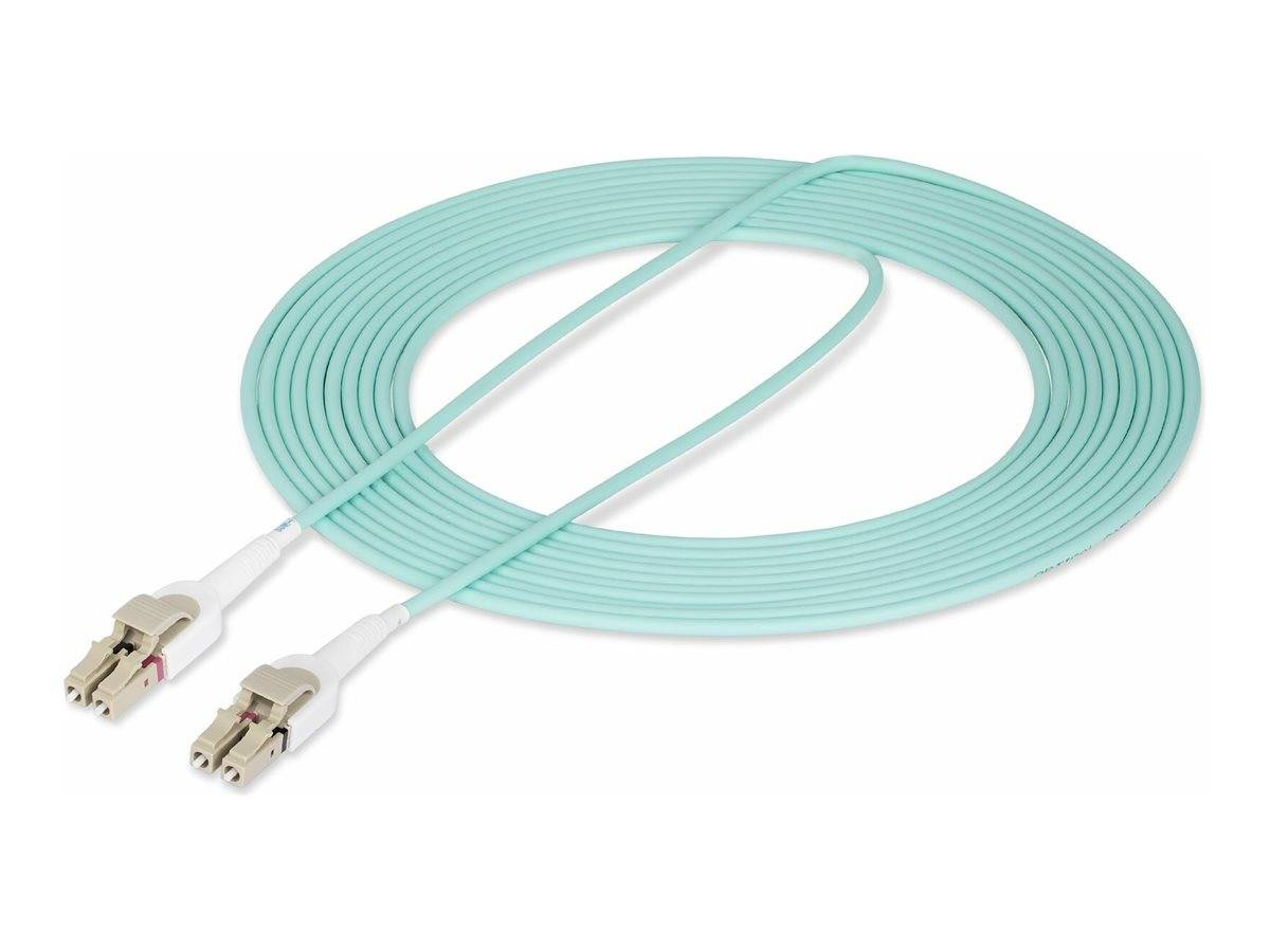 StarTech.com 5m (15ft) LC to LC (UPC) OM4 Switchable Fiber Optic Cable 50/125µm, 100G Networks, Toolless Polarity Switch