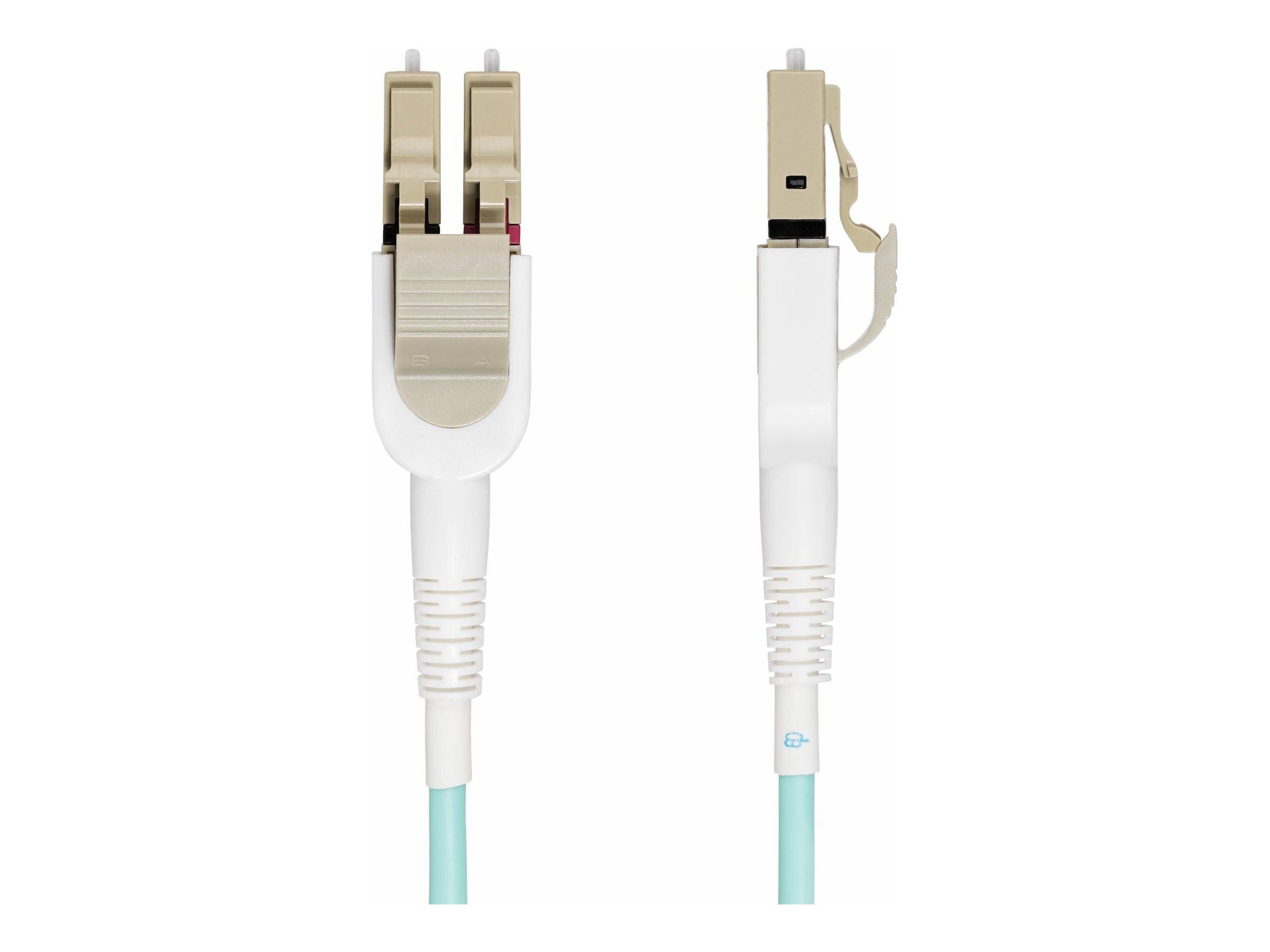 StarTech.com 5m (15ft) LC to LC (UPC) OM4 Switchable Fiber Optic Cable 50/125µm, 100G Networks, Toolless Polarity Switch