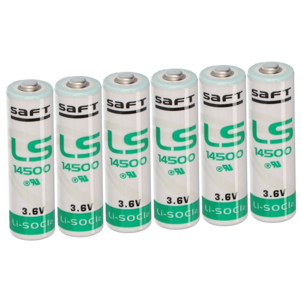 6x Saft Lithium 3,6V Batterie LS14500 AA - Zelle