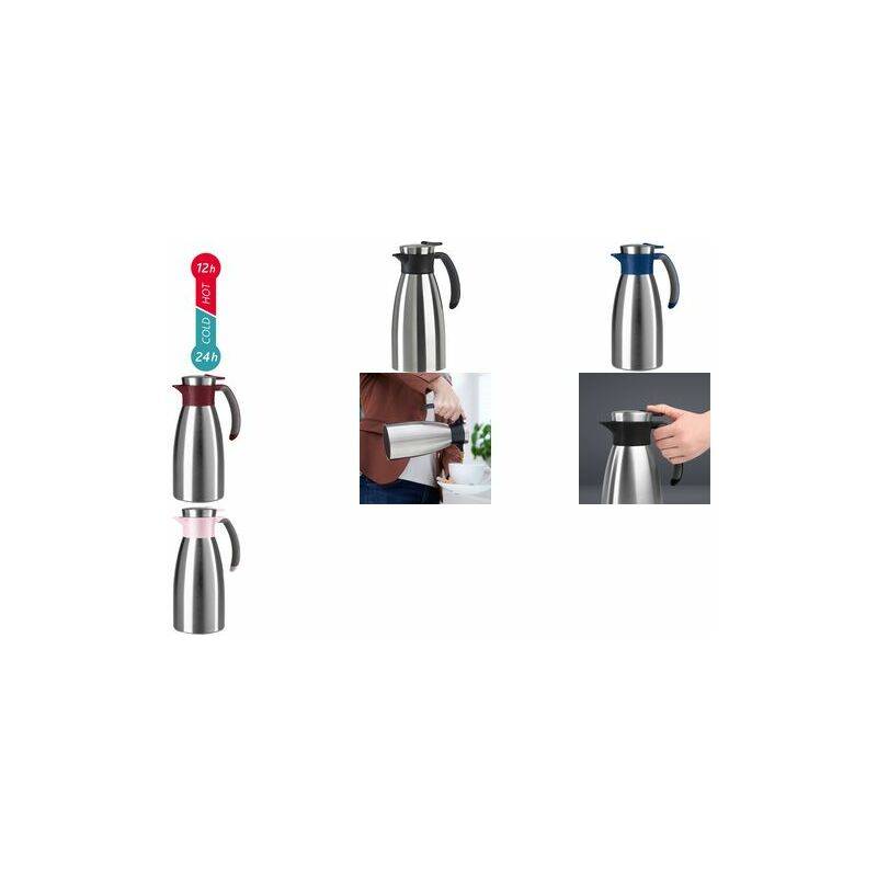 emsa Isolierkanne SOFT GRIP, 1,5 Liter, Edelstahl / blau