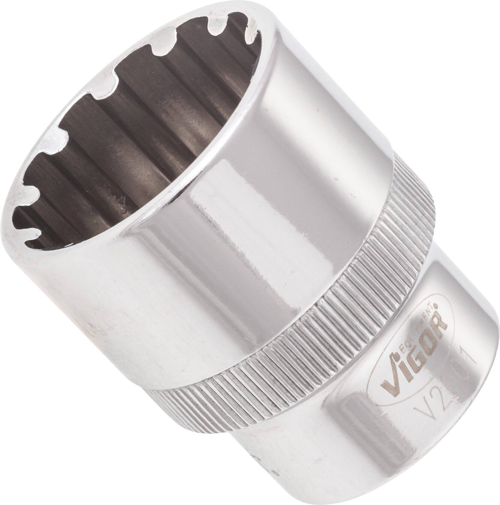 VIGOR Multiprofil Steckschlüsseleinsatz ∙ V2001 ∙ Vierkant hohl 12,5 mm (1/2 Zoll) ∙ Multiprofil ∙ 24 mm