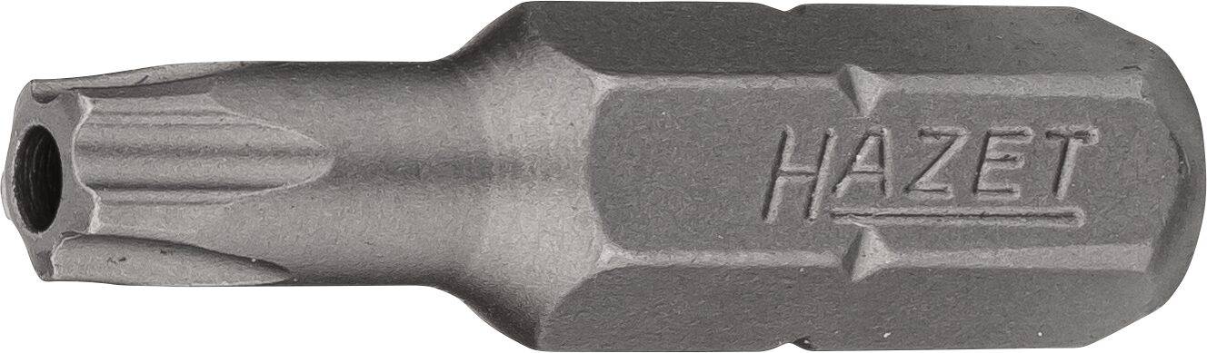 HAZET 5-Stern Bit 2225-25H ∙ Sechskant massiv 6,3 (1/4 Zoll) ∙ Innen 5-Stern Profil mit Zapfen ∙ 25H