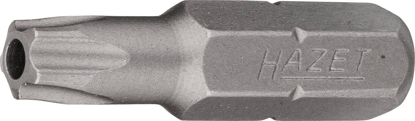 HAZET 5-Stern Bit 2225-27H ∙ Sechskant massiv 6,3 (1/4 Zoll) ∙ Innen 5-Stern Profil mit Zapfen ∙ 27H