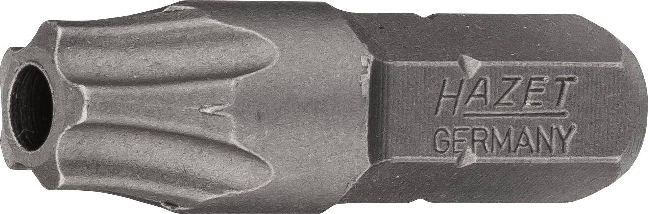 HAZET 5-Stern Bit 2225-40H ∙ Sechskant massiv 6,3 (1/4 Zoll) ∙ Innen 5-Stern Profil mit Zapfen ∙ 40H