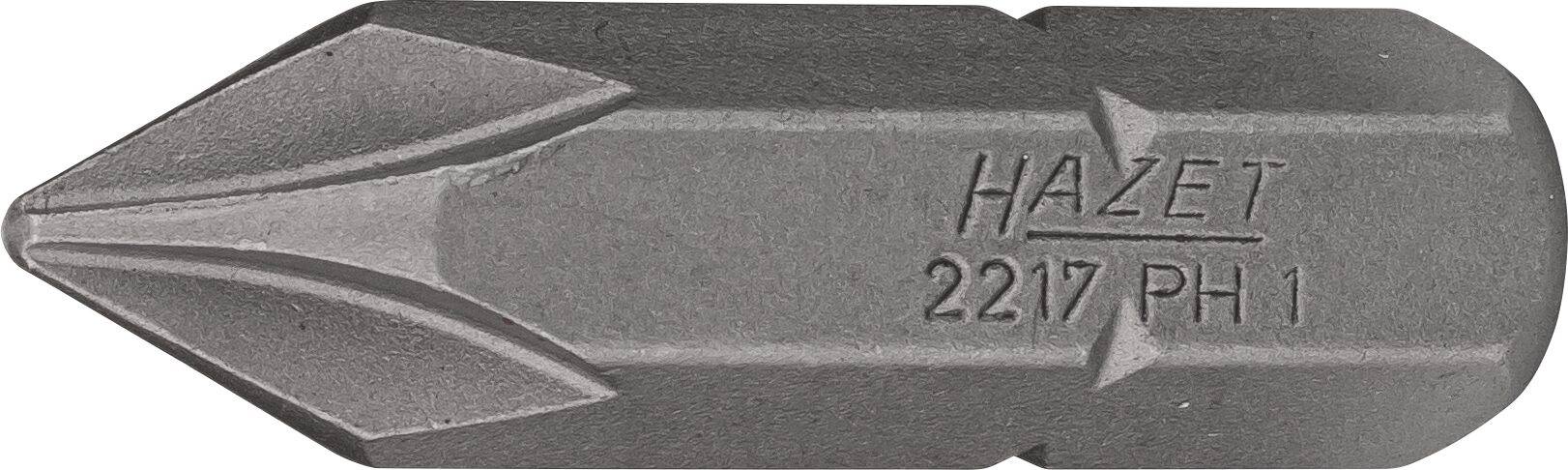 HAZET Bit 2217-PH1 ∙ Sechskant massiv 8 (5/16 Zoll) ∙ Kreuzschlitz Profil PH ∙ PH1