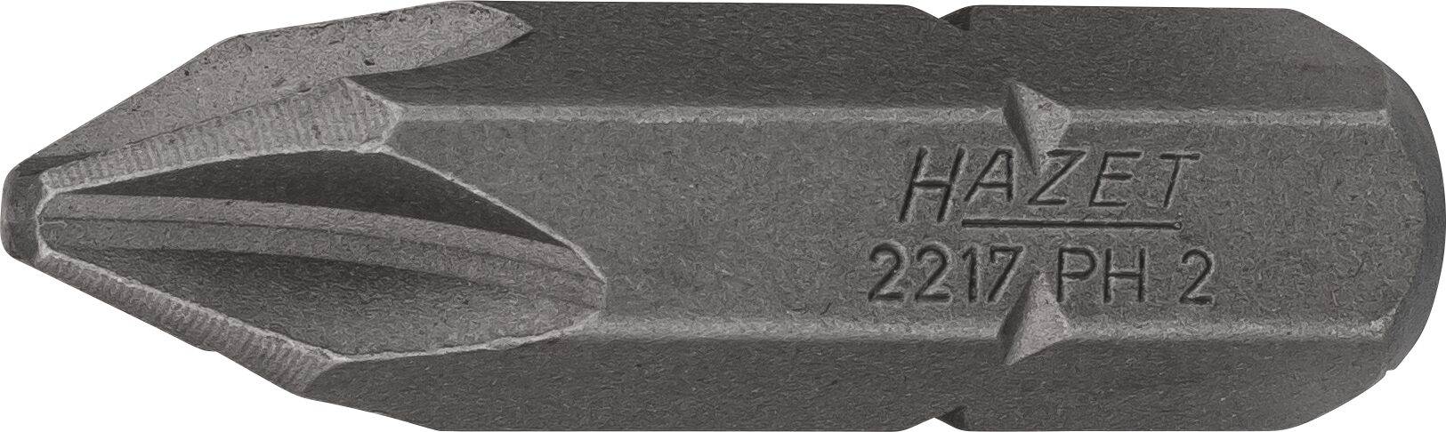 HAZET Bit 2217-PH2 ∙ Sechskant massiv 8 (5/16 Zoll) ∙ Kreuzschlitz Profil PH ∙ PH2