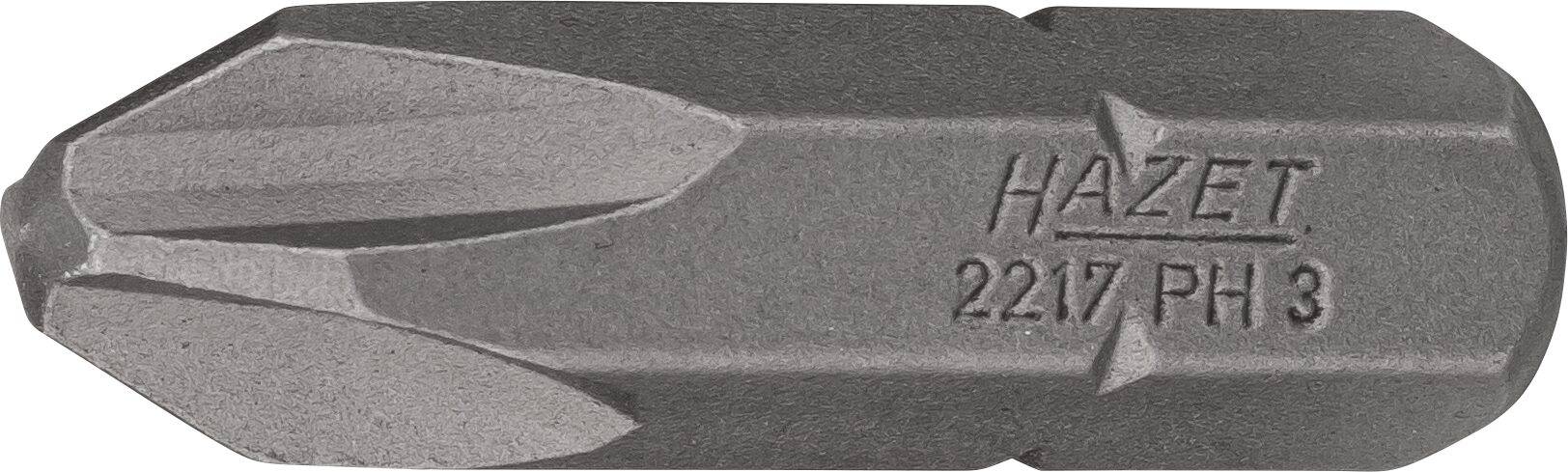 HAZET Bit 2217-PH3 ∙ Sechskant massiv 8 (5/16 Zoll) ∙ Kreuzschlitz Profil PH ∙ PH3