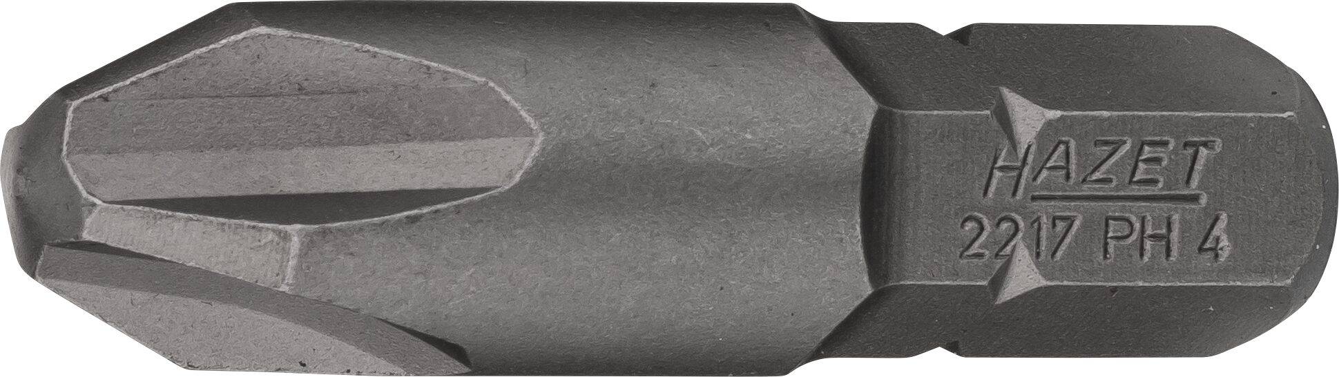 HAZET Bit 2217-PH4 ∙ Sechskant massiv 8 (5/16 Zoll) ∙ Kreuzschlitz Profil PH ∙ PH4