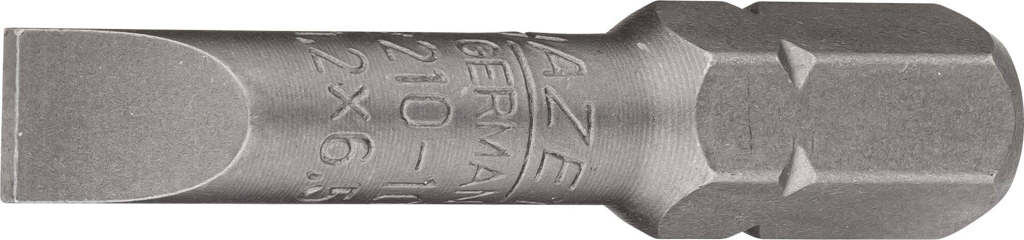 HAZET Bit 2210-10 ∙ Sechskant massiv 8 (5/16 Zoll) ∙ Schlitz Profil ∙ 1.2 x 6.5 mm