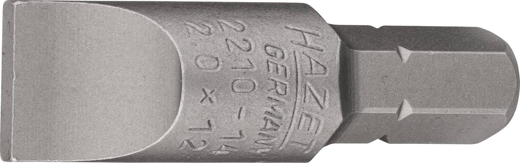 HAZET Bit 2210-14 ∙ Sechskant massiv 8 (5/16 Zoll) ∙ Schlitz Profil ∙ 2 x 12 mm