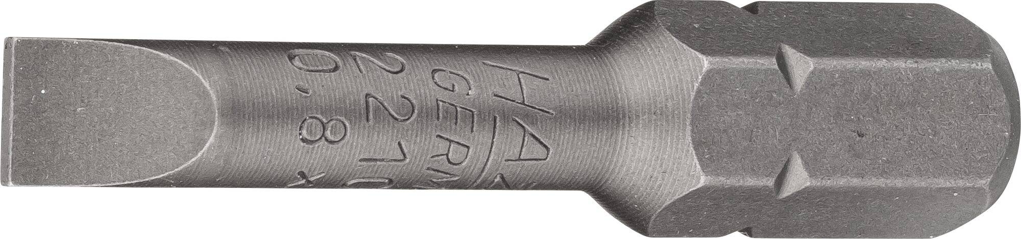 HAZET Bit 2210-8 ∙ Sechskant massiv 8 (5/16 Zoll) ∙ Schlitz Profil ∙ 0.8 x 5.5 mm