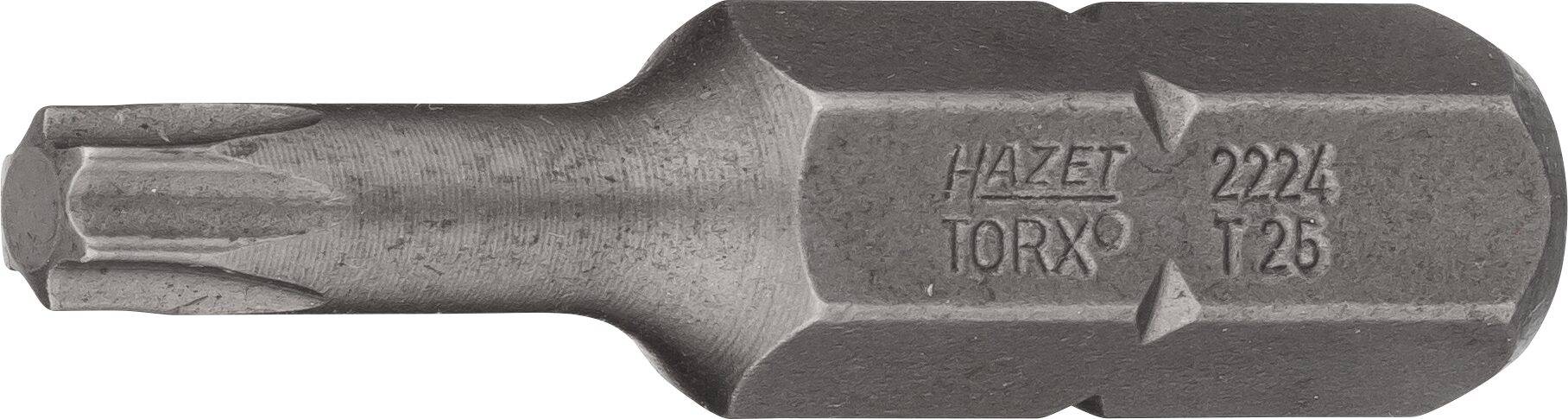 HAZET Bit 2224-T25 ∙ Sechskant massiv 8 (5/16 Zoll) ∙ Innen TORX® Profil ∙ T25