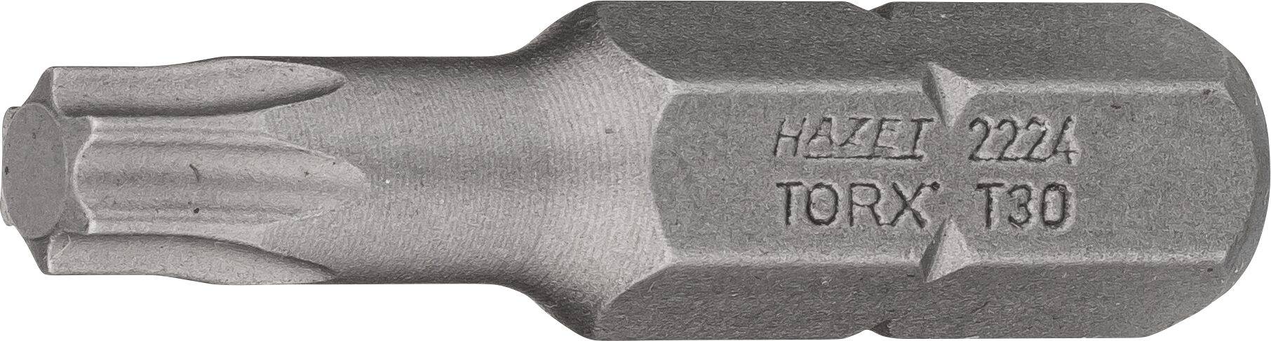 HAZET Bit 2224-T30 ∙ Sechskant massiv 8 (5/16 Zoll) ∙ Innen TORX® Profil ∙ T30