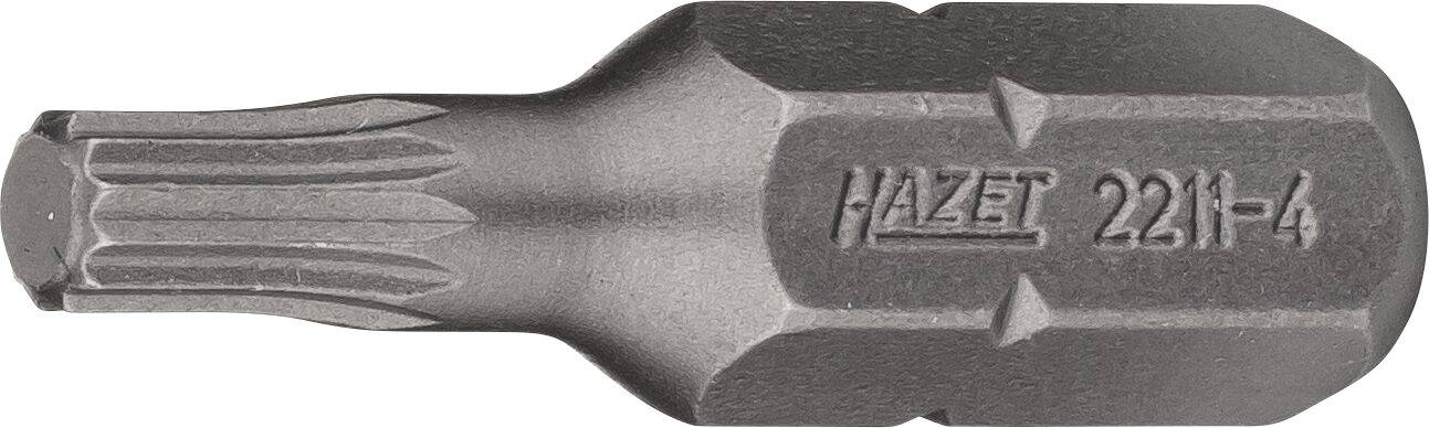 HAZET Bit 2211-4 ∙ Sechskant massiv 6,3 (1/4 Zoll) ∙ Innen Vielzahn Profil XZN ∙ M4