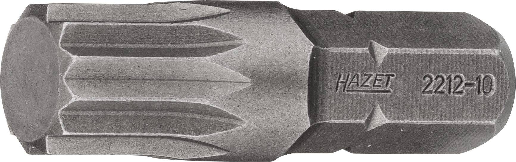 HAZET Bit 2212-10 ∙ Sechskant massiv 8 (5/16 Zoll) ∙ Innen Vielzahn Profil XZN ∙ M10