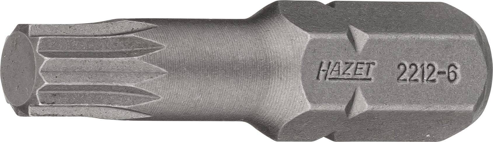 HAZET Bit 2212-6 ∙ Sechskant massiv 8 (5/16 Zoll) ∙ Innen Vielzahn Profil XZN ∙ M6