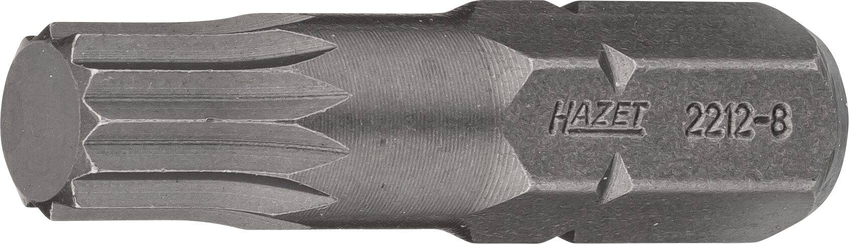 HAZET Bit 2212-8 ∙ Sechskant massiv 8 (5/16 Zoll) ∙ Innen Vielzahn Profil XZN ∙ M8
