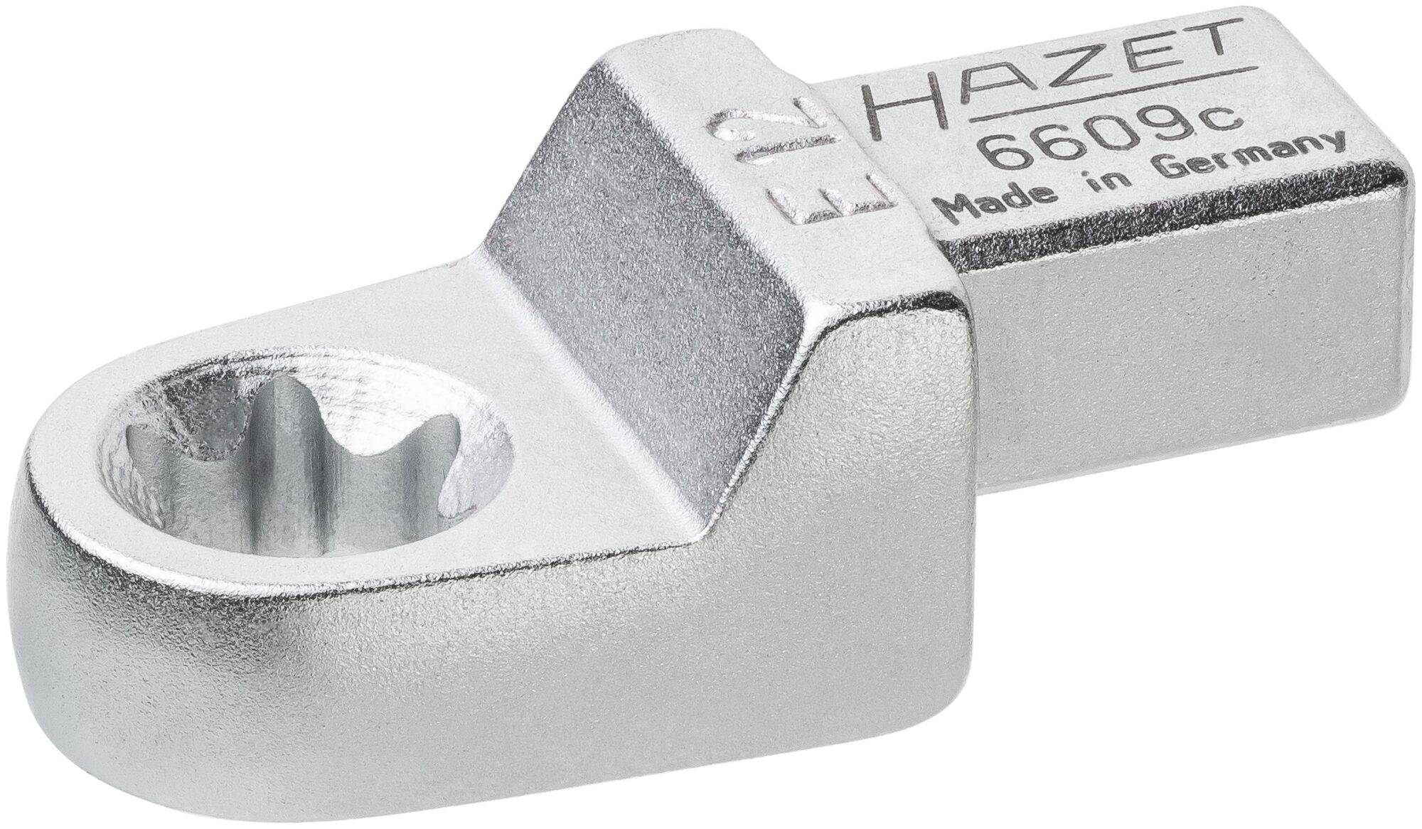 HAZET Einsteck TORX® Ringschlüssel 6609C-E12 ∙ Einsteck-Vierkant 9 x 12 mm ∙ Außen TORX® Profil ∙ E12