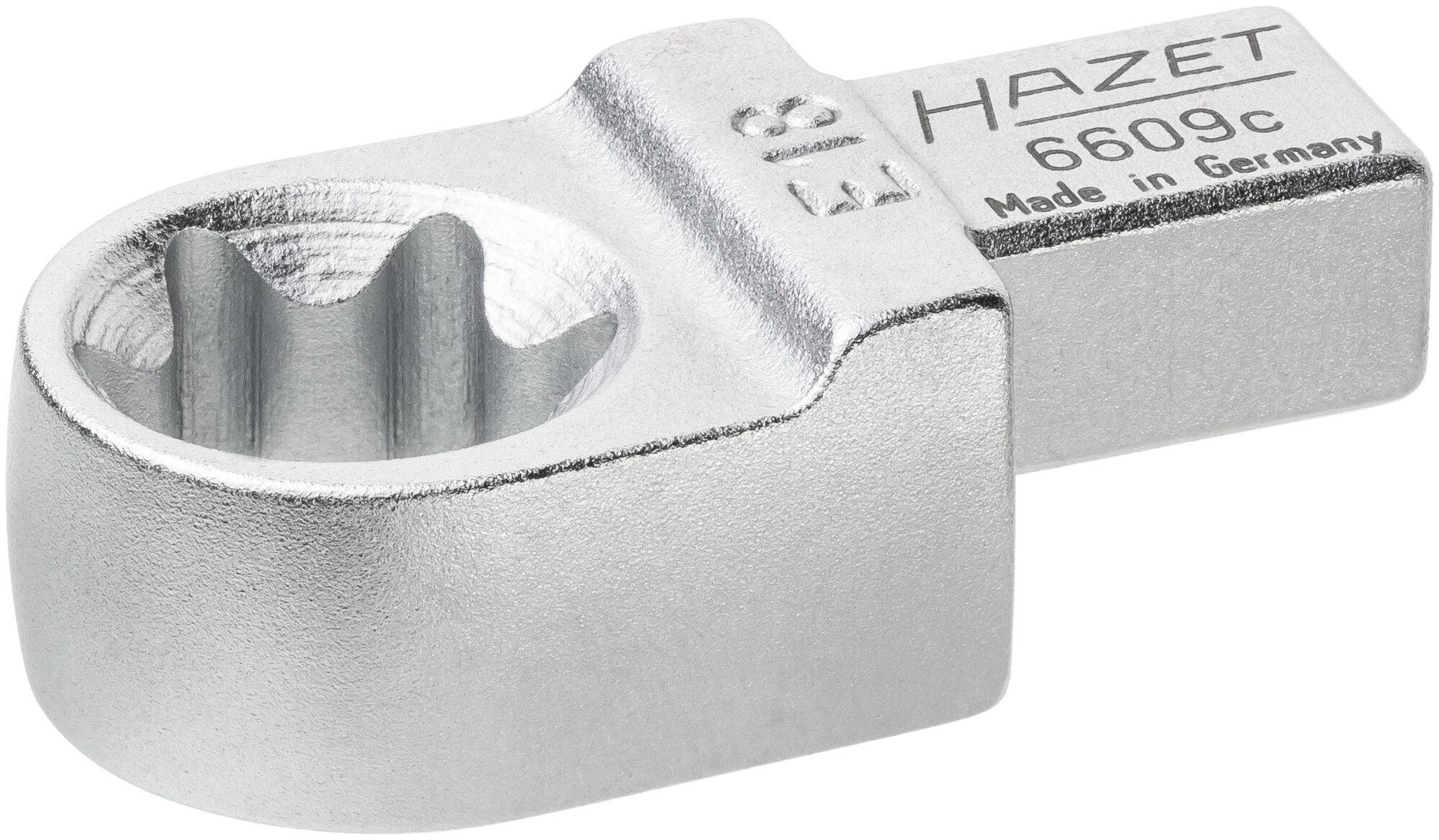 HAZET Einsteck TORX® Ringschlüssel 6609C-E18 ∙ Einsteck-Vierkant 9 x 12 mm ∙ Außen TORX® Profil ∙ E18