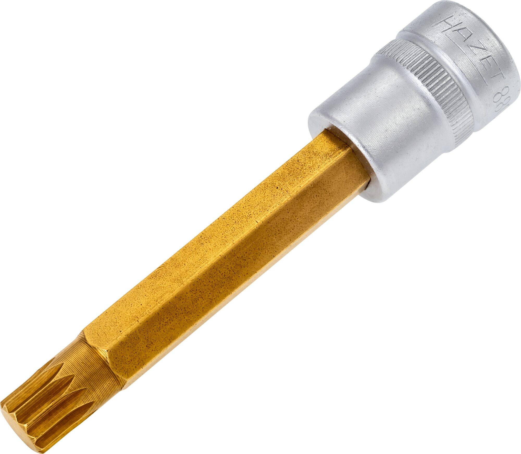 HAZET Schraubendreher-Steckschlüsseleinsatz 8808LG-10 ∙ Vierkant hohl 10 mm (3/8 Zoll) ∙ Innen Vielzahn Profil XZN ∙ M10