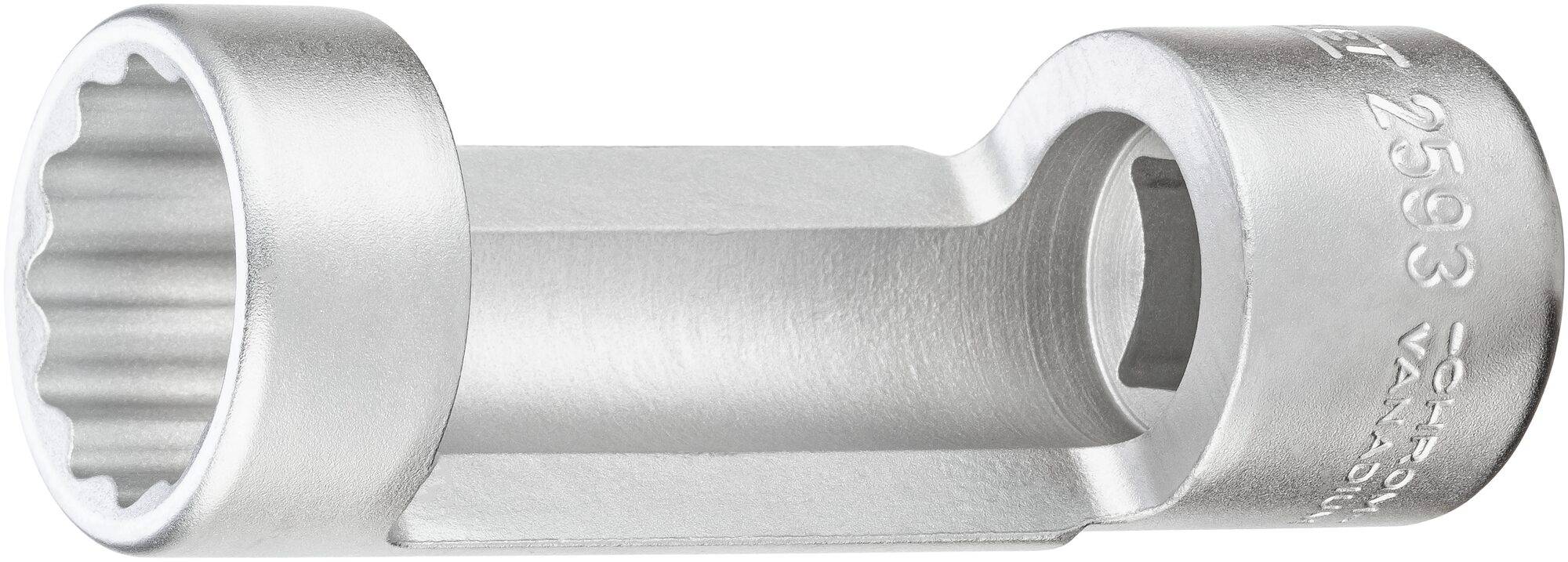 HAZET Stoßdämpfer-Steckschlüsseleinsatz (Doppelsechskant) 2593-21 ∙ Vierkant hohl 12,5 mm (1/2 Zoll) ∙ Außen Doppel-Sech