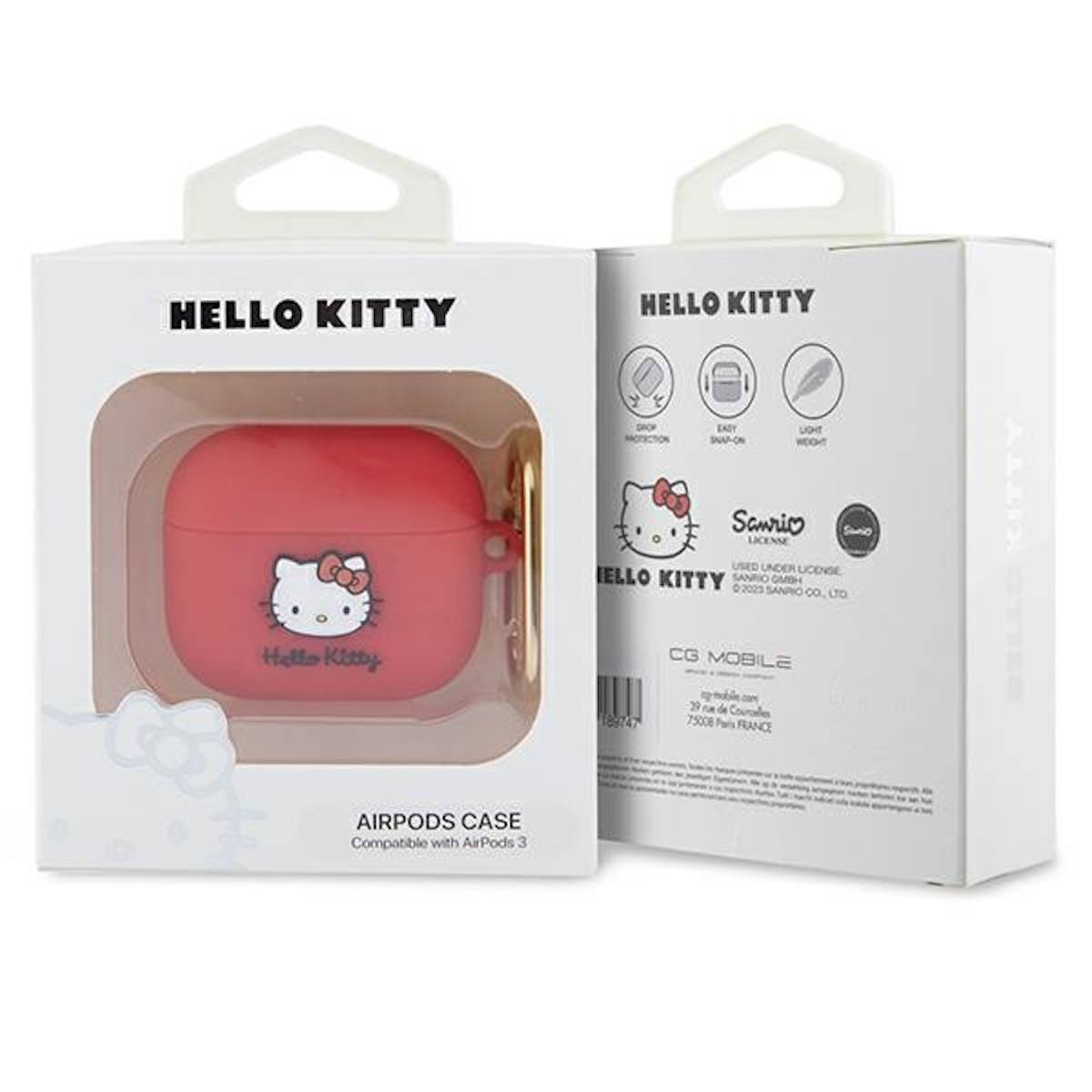 Hello Kitty Apple AirPods 3 Silikon 3D Kitty Head Cover Case Schutzhülle