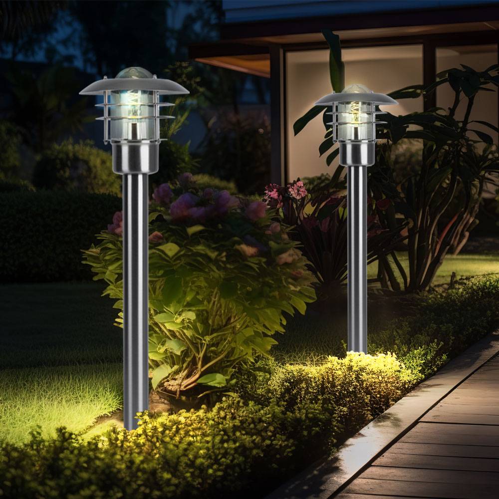 Stehleuchte Außenleuchte Garten Wegeleuchte Laterne Stehlampe, App Steuerung dimmbar, Edelstahl, Smart RGB LED 10W 806Lm, LxBxH 22x22x80 cm