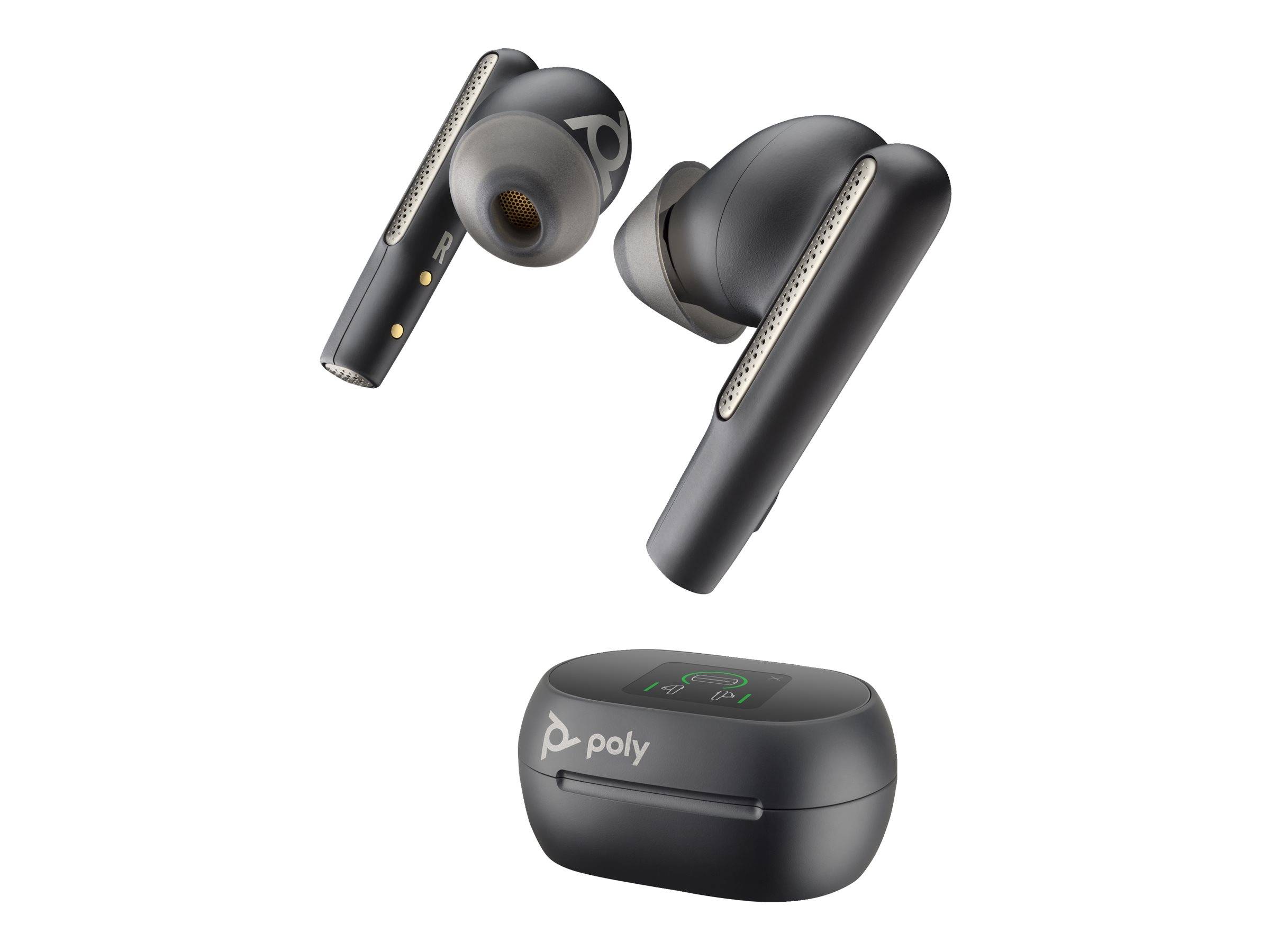 Poly Voyager Free 60+ - True Wireless-Kopfhörer mit Mikrofon - im Ohr - Bluetooth - aktive Rauschunterdrückung - Adapter