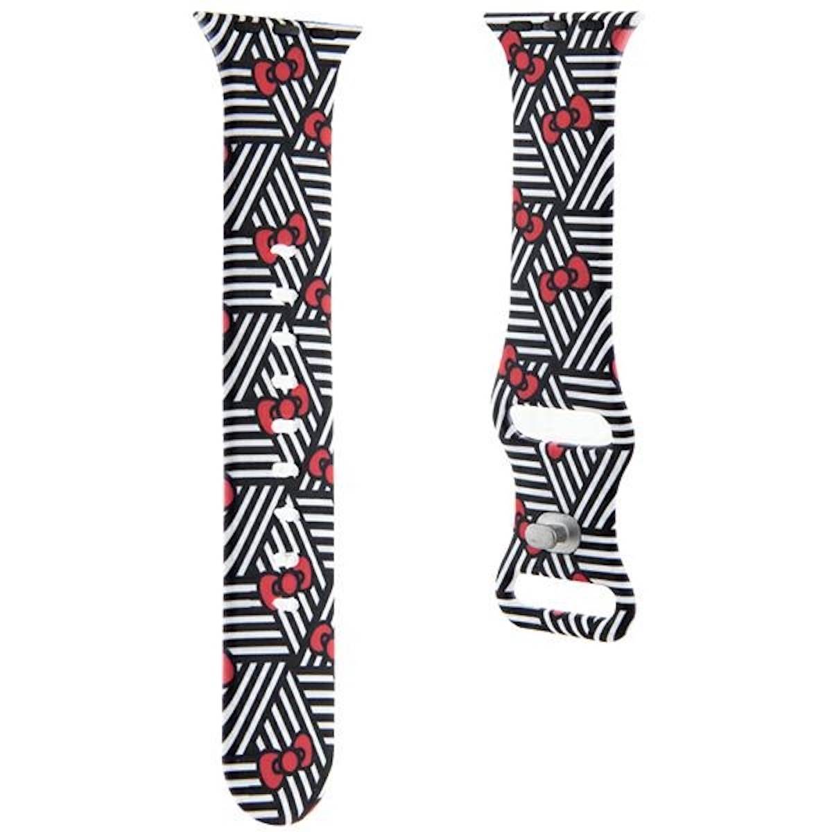 Hello Kitty Apple Watch Band für 38 / 40 / 41mm Schleifen und Streifenmuster