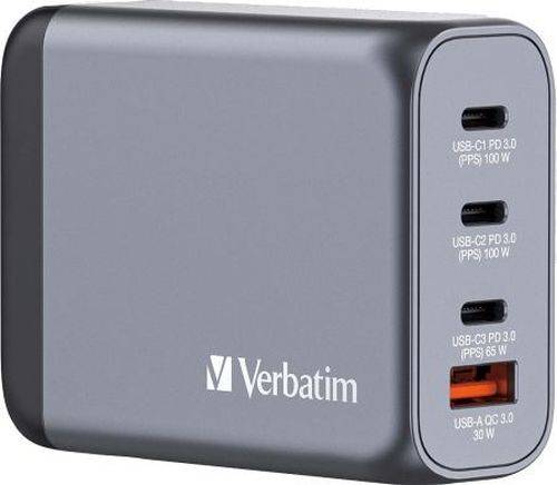 Verbatim 100 W GaN-Ladegerät GNC-100 mit 4 Anschlüssen
