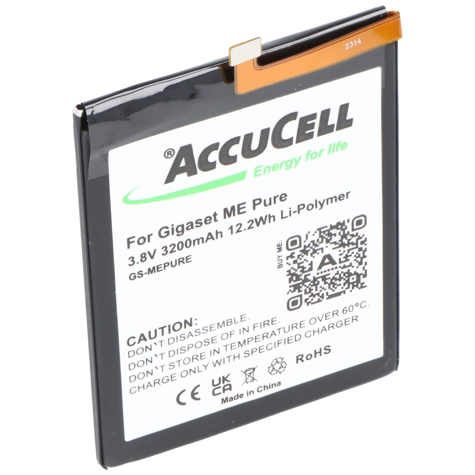 Akku passend für Gigaset ME Pure Li-Polymer 3.8V 3200mAh 12.2Wh