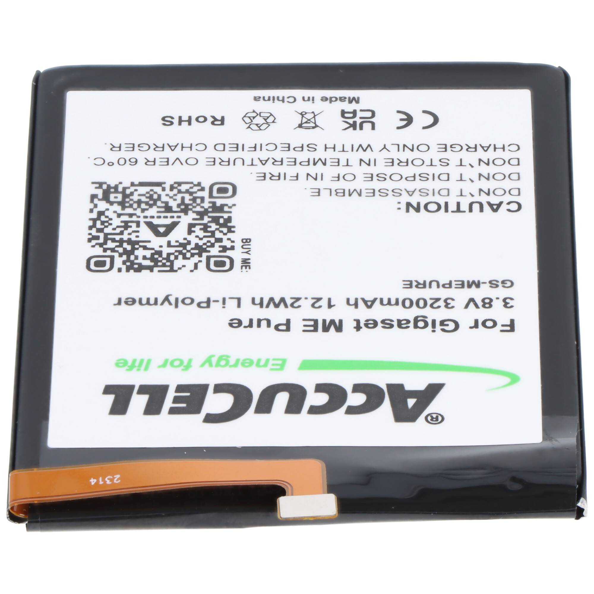 Akku passend für Gigaset ME Pure Li-Polymer 3.8V 3200mAh 12.2Wh