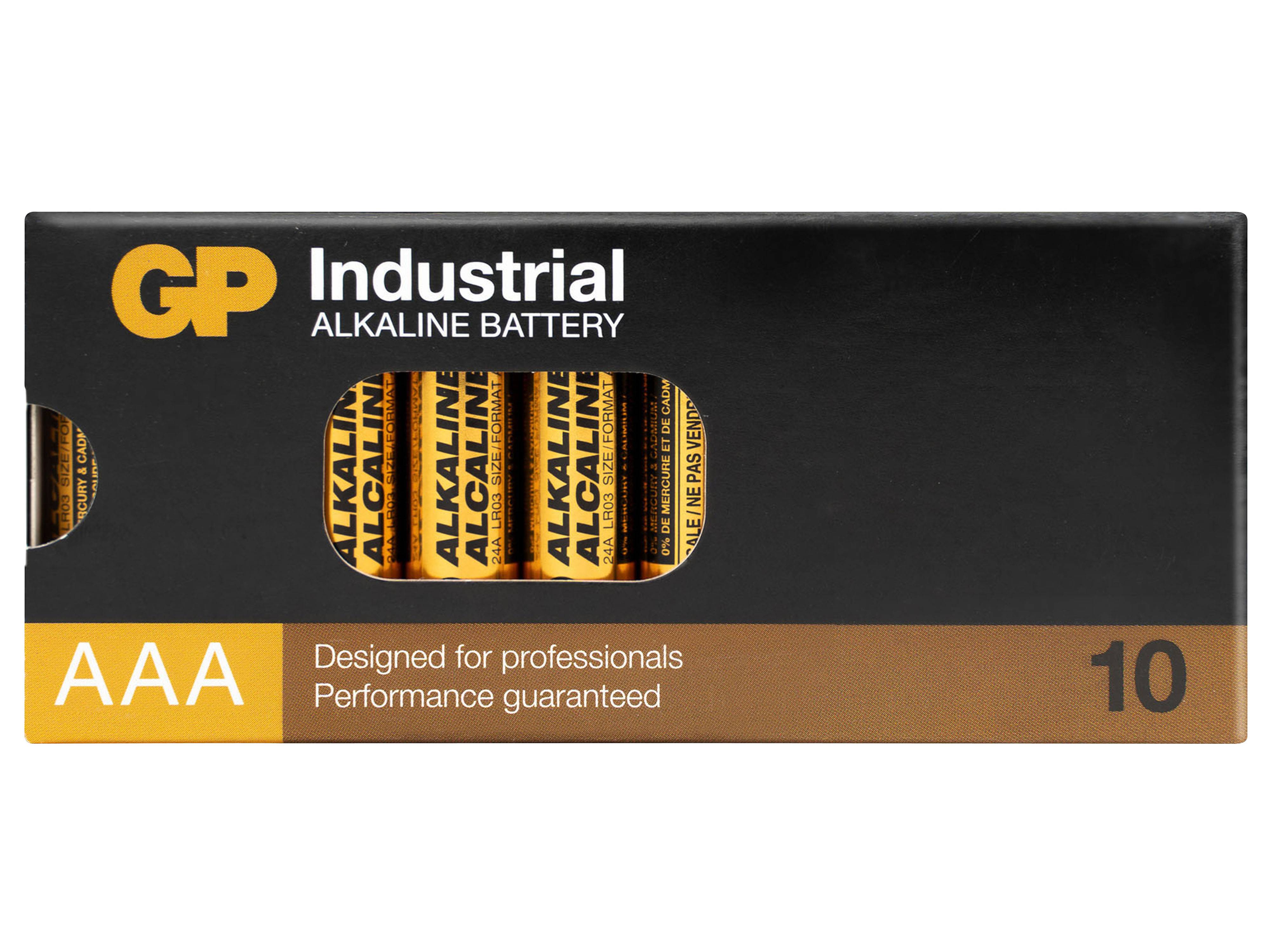 GP Batterie Alkaline, AAA, Micro, LR03, 1,5 V, Industrial, 10 Stück