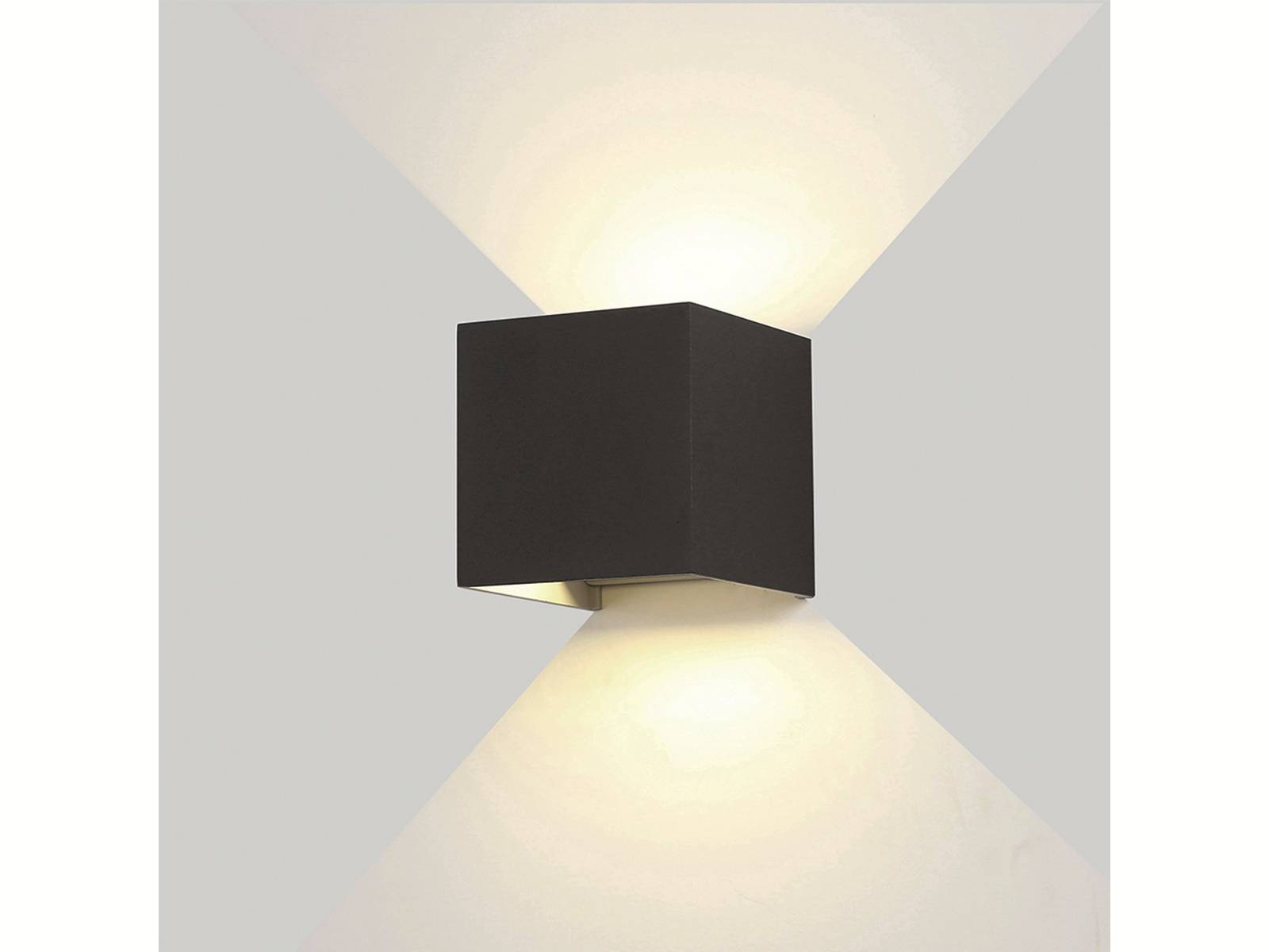 OPTONICA LED-Wandleuchte 7458, EEK: E, 12W, IP54, 1320 lm, 3000K, schwarz