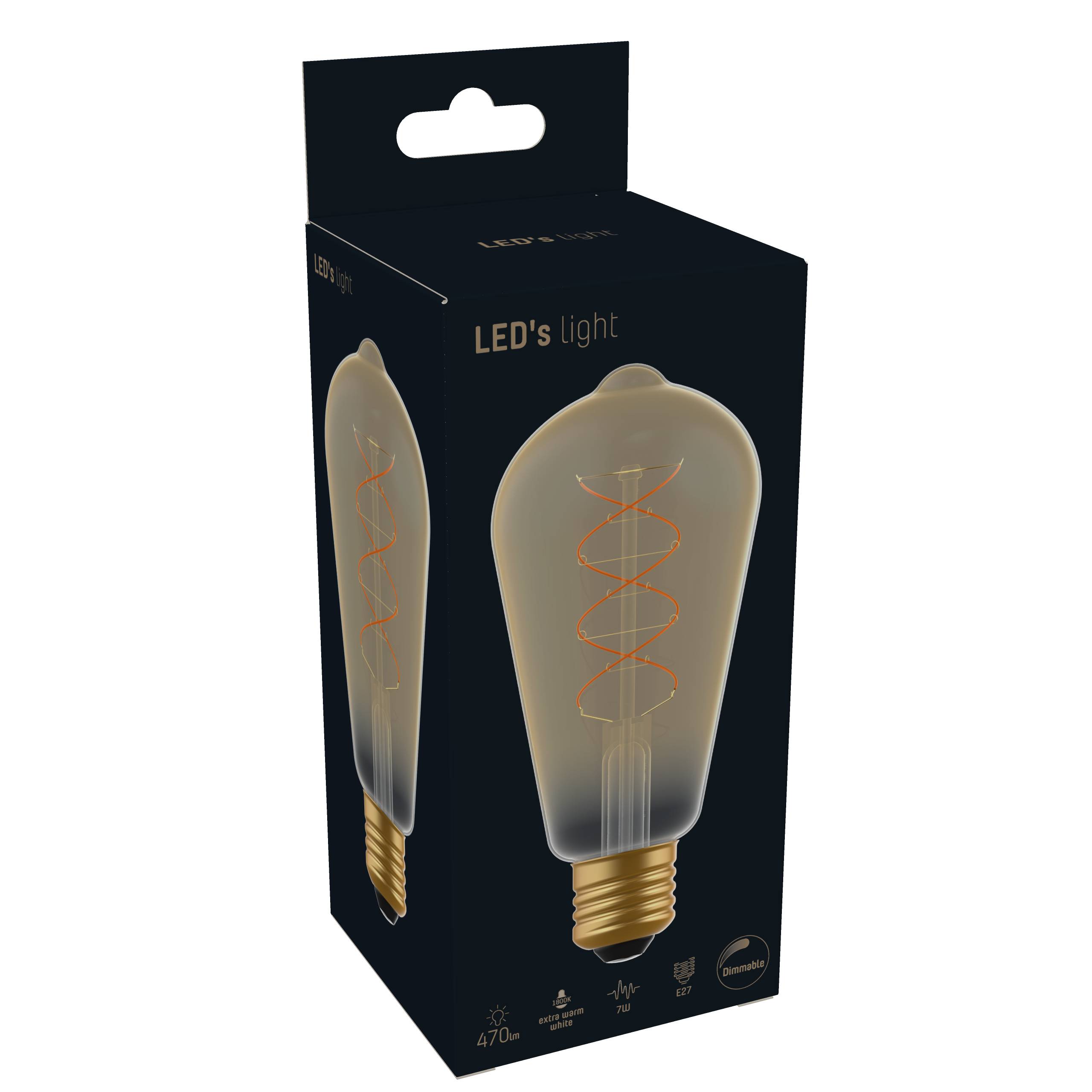 LED's light LED Edison E27 dimmbar 5W extra-warmweiß Gold ST64