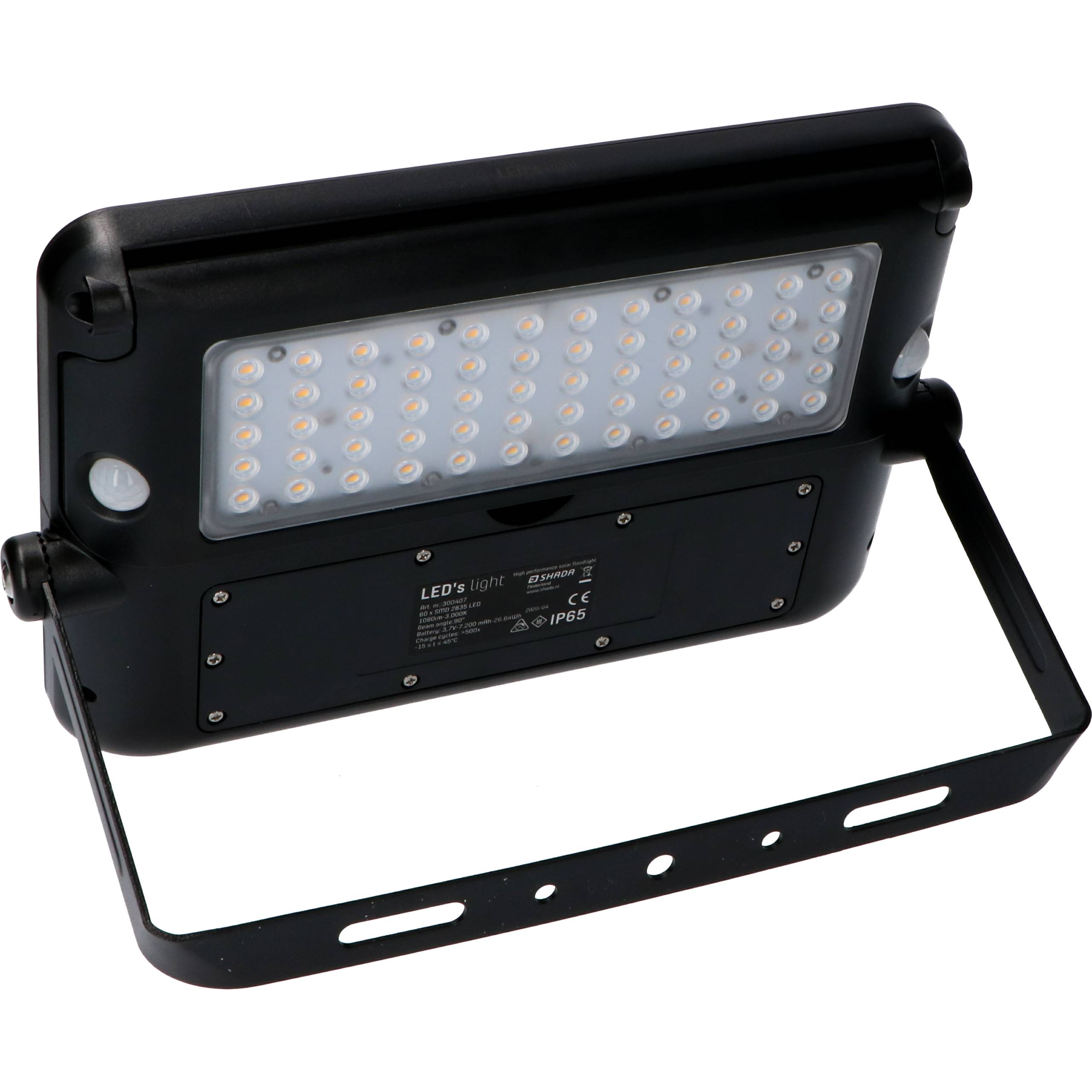 LED's light Solar LED-Strahler schwarz Bewegungsmelder 10W warmweiß IP66